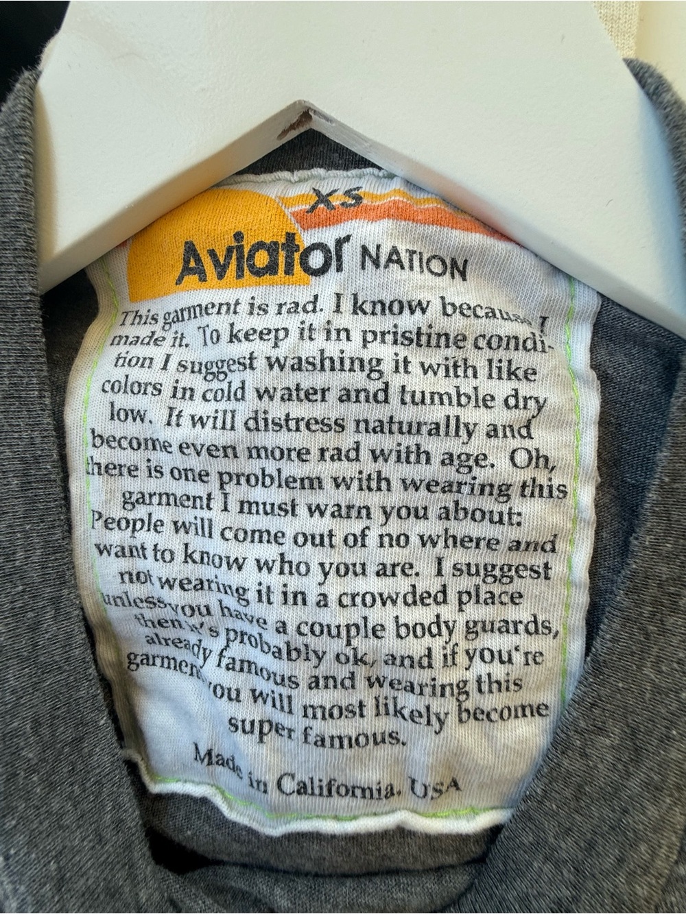 Aviator Nation Grey Texas UT Longhorns Retro Stripe Tee XS, Worn twice! - Picture 3 of 3
